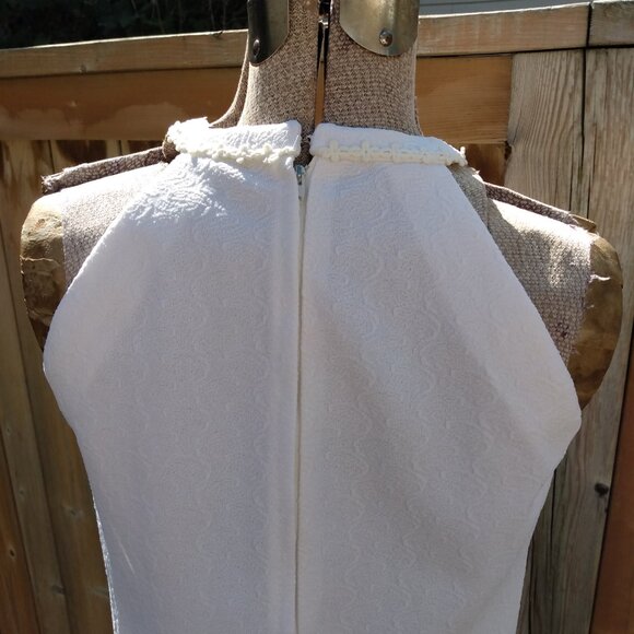 Vintage 60s Dress White Sleeveless Summer 35" Bust 32" Waist Mod GoGo Retro - Picture 9 of 12